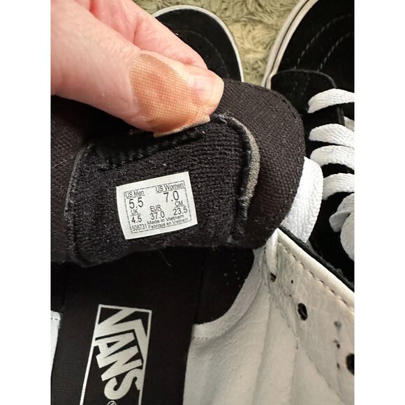 Vans Sk8 Hi Better Together Black and White Sneakers with Graffiti Graphics W 7 - Picture 4 of 8